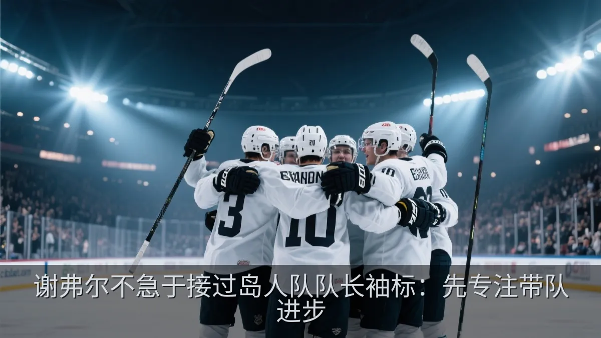 冰球运动员在比赛中与队友庆祝进球
